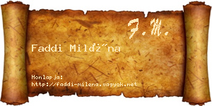 Faddi Miléna névjegykártya
